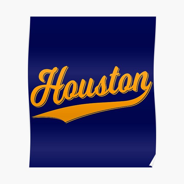  HOUSTON SPORTS SCRIPT CURSIVE TEXT CLASSIC SWOOSH T-Shirt :  Clothing, Shoes & Jewelry