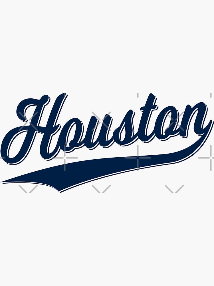  HOUSTON SPORTS SCRIPT CURSIVE TEXT CLASSIC SWOOSH T-Shirt :  Clothing, Shoes & Jewelry