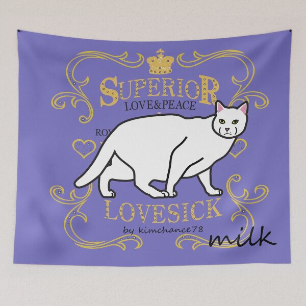 Item preview, white chic cat design. lovesick. designed and sold by dadamda.