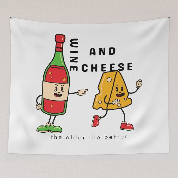 Item preview, Wine And Cheese The Older The Better designed and sold by Naeshastore.