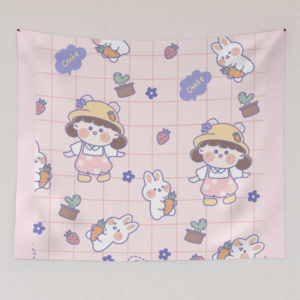 Item preview, Kawaii Girl and Rabbit designed and sold by BorneowithLove.