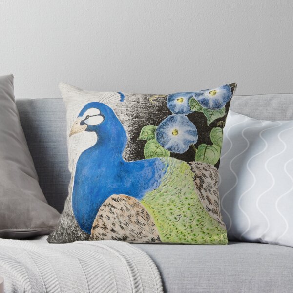 Item preview, Peacock with Morning glory designed and sold by jkartlife.