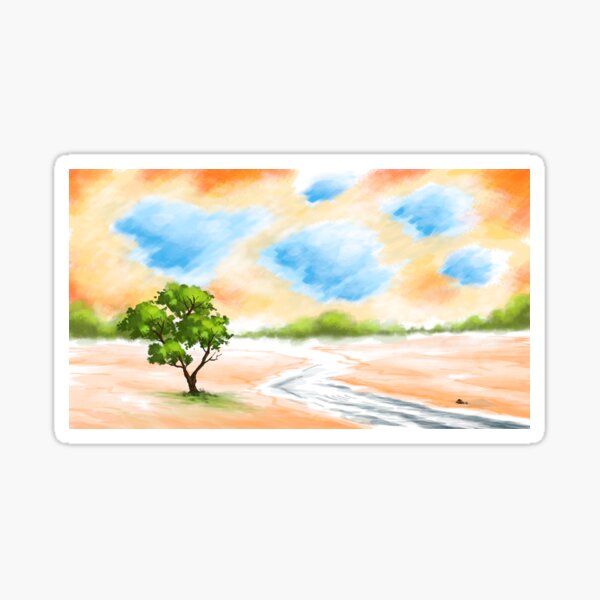 Riverside Landscape Sticker