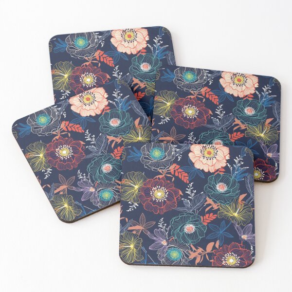 Item preview, Indigo Neon Floral designed and sold by unknowprincess.