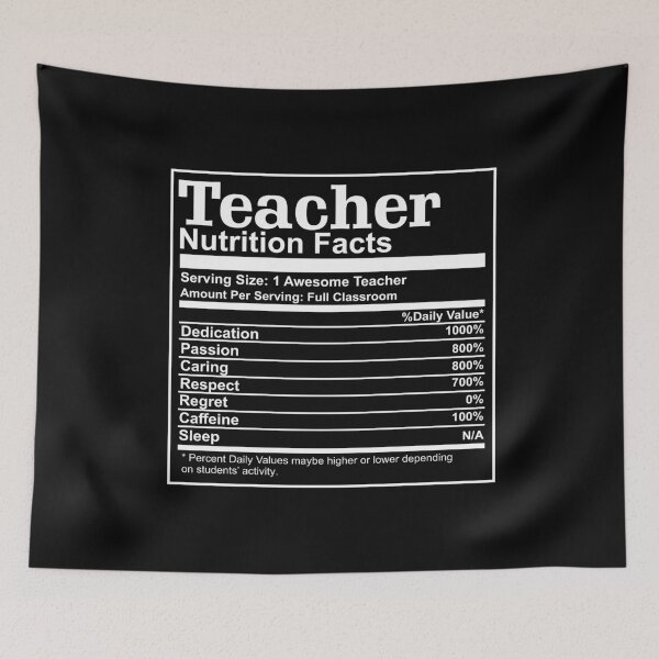 Item preview, Teacher Nutrition Facts Funny Label Chart designed and sold by alenaz.