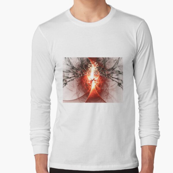 Black Widow - Abstract Fractal Artwork Long Sleeve T-Shirt