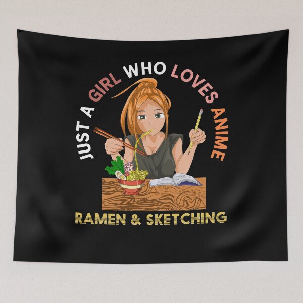 Item preview, Ramen Sketching Foodie Kawaii Girl Anime  designed and sold by bestshirtdesign.