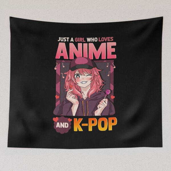 Item preview, Cute Just A Girl Who Loves Anime And K-Pop Korean designed and sold by perfectpresents.