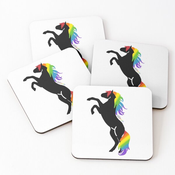 Item preview, Silhouette rearing horse, Rainbow tail designed and sold by RikkyTeesPride.