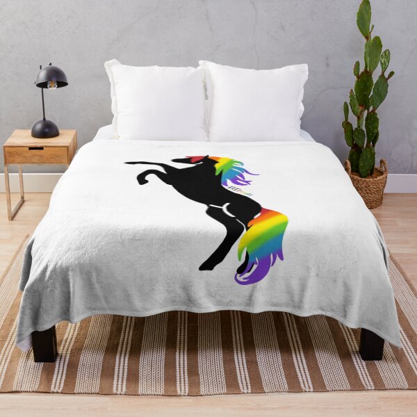 Item preview, Silhouette rearing horse, Rainbow tail designed and sold by RikkyTeesPride.