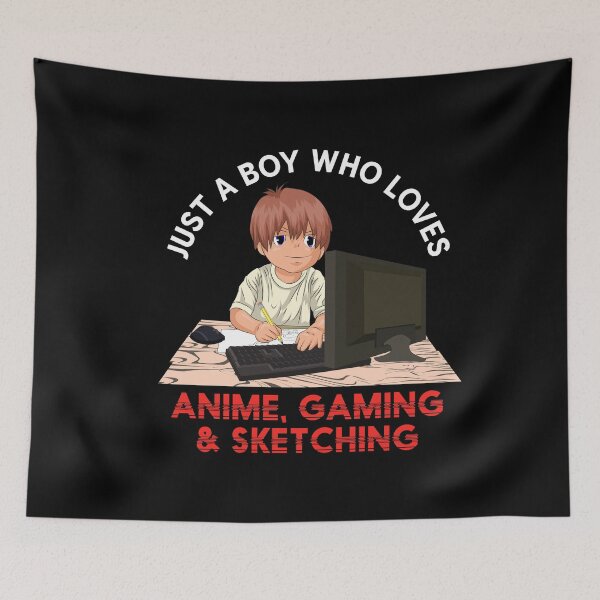 Item preview, Otaku Boy Gaming Sketching Anime  designed and sold by bestshirtdesign.