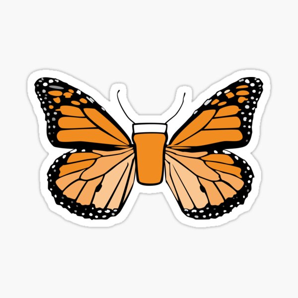 Beer Butterfly Sticker