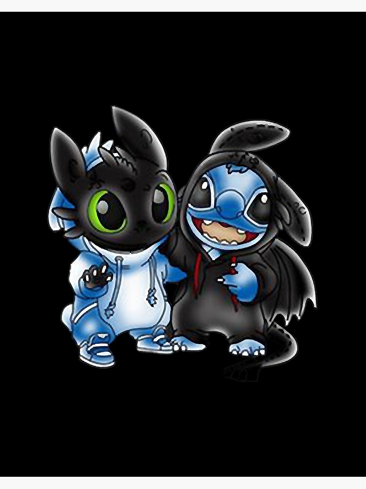 Stitch And Toothless Change Uniform Costume Uniform  Art Board Print for  Sale by bcpau19