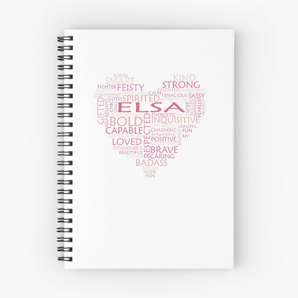 Item preview, Elsa heart word cloud shape name - pink, peach and light pink - female empowerment name personalised text - 0421 designed and sold by PrettyDesserted.