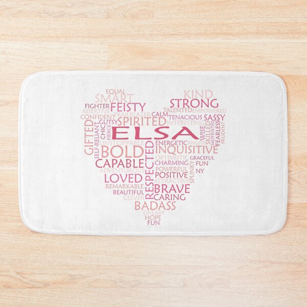 Item preview, Elsa heart word cloud shape name - pink, peach and light pink - female empowerment name personalised text - 0421 designed and sold by PrettyDesserted.