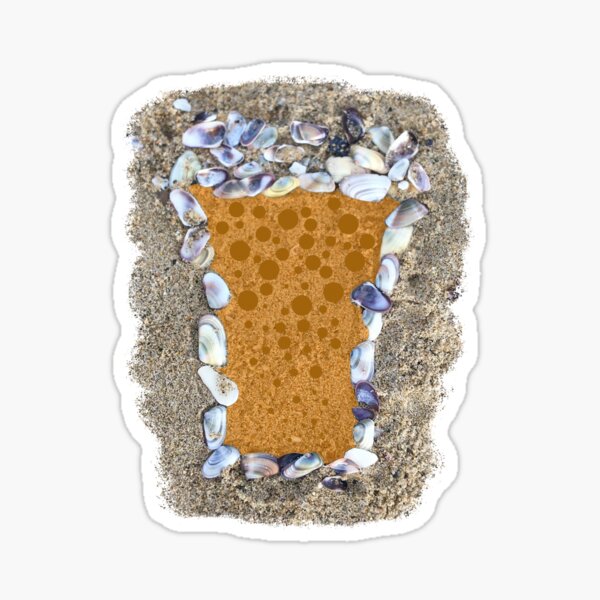 Beer Seashells Beach Sticker