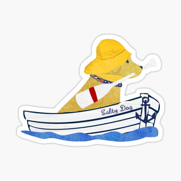 Item preview, Nautical Preppy Golden Retriever Aboard The Salty Dog designed and sold by emrdesigns.