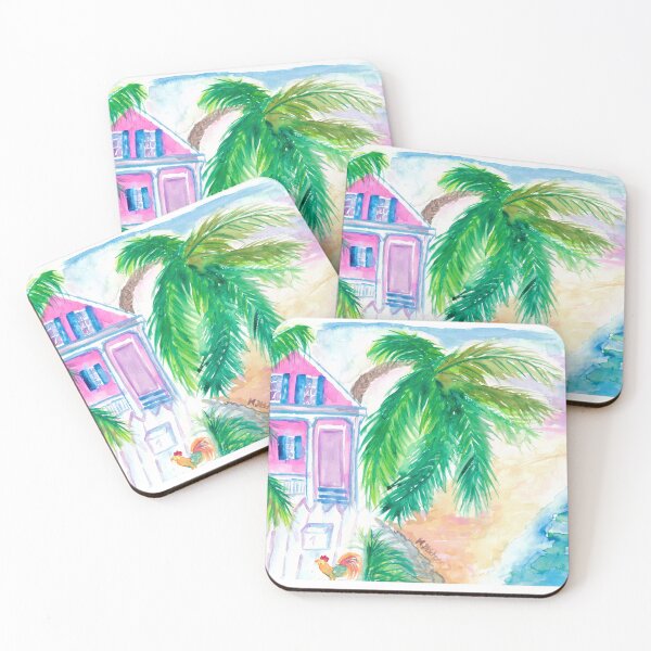 Item preview, Key West Conch House And Beach with Rooster designed and sold by artshop77.