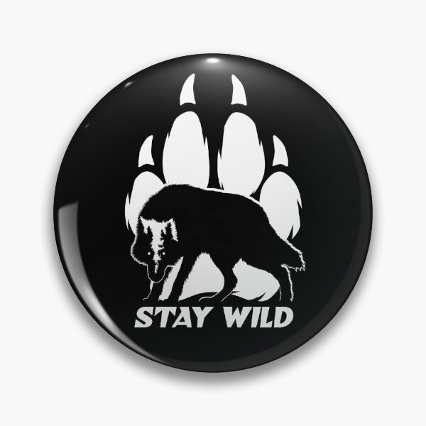 Item preview, Wolf Silhouette and Paw - Stay Wild designed and sold by TMBTM.