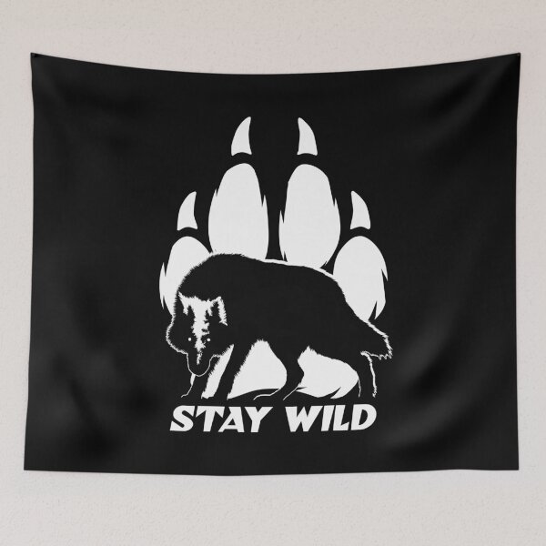 Item preview, Wolf Silhouette and Paw - Stay Wild designed and sold by TMBTM.