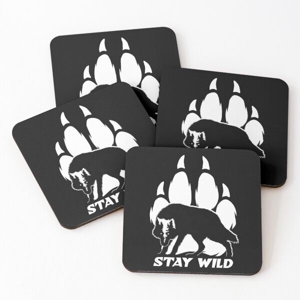 Item preview, Wolf Silhouette and Paw - Stay Wild designed and sold by TMBTM.