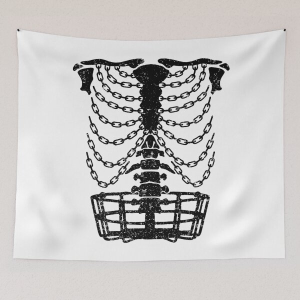 Item preview, Disc Golf Frolf Player Basket Chains Ribcage Golfer Skeleton designed and sold by GrandeDuc.