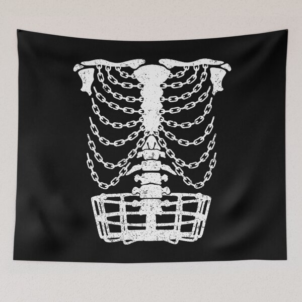 Item preview, Disc Golf Frolf Player Basket Chains Ribcage Golfer Skeleton designed and sold by GrandeDuc.