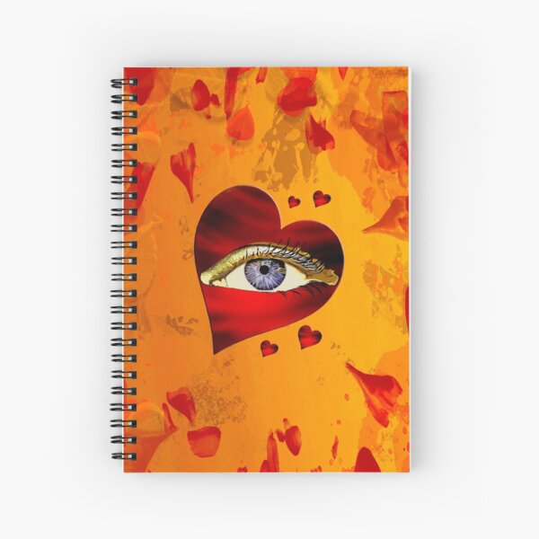 Legaculia heart eye petals yellow red Spiral Notebook