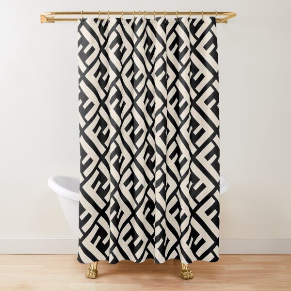 Uniqly Fendi Pattern Shower Curtain