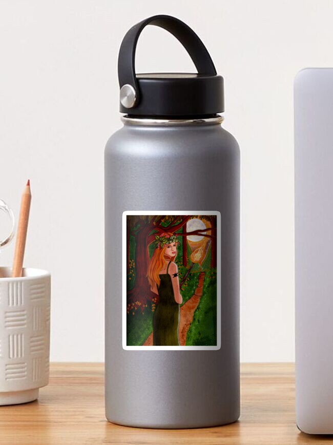 Thumbnail 1 of 3, Sticker, Come To The Beltane Fire - Witch Art designed and sold by CarolOchs.