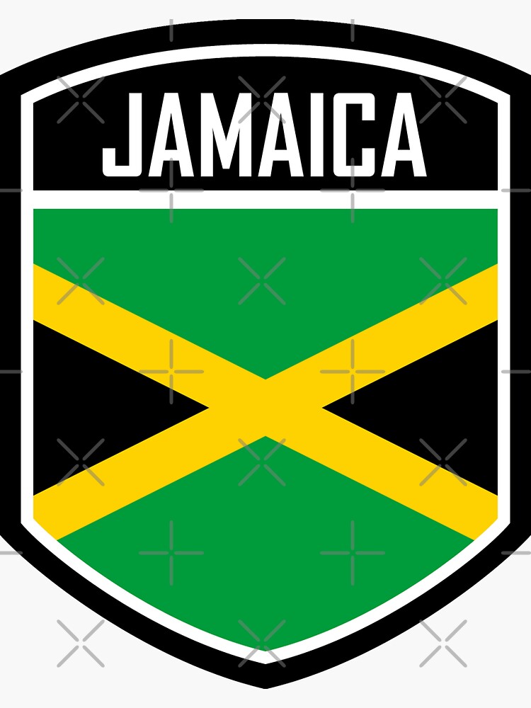 "Jamaica Flag Emblem" Sticker by Twarrior Redbubble