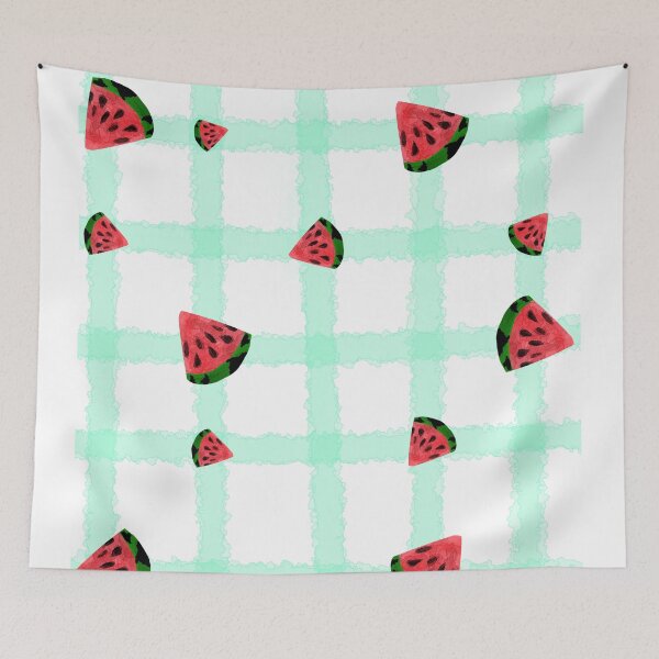 Item preview, Watermelon turquoise checkered pattern designed and sold by Kristoffersson.