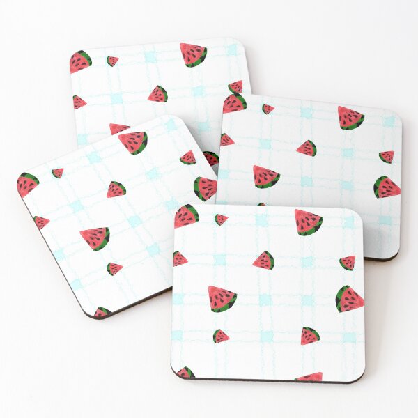Item preview, Watermelon light blue checkered pattern designed and sold by Kristoffersson.