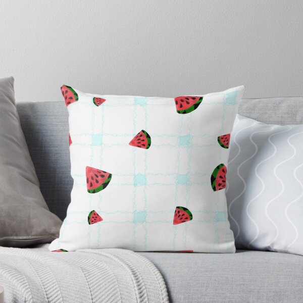 Item preview, Watermelon light blue checkered pattern designed and sold by Kristoffersson.
