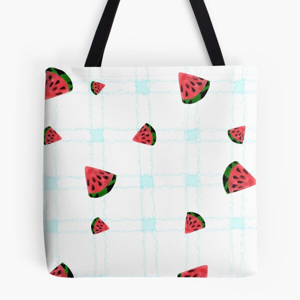 Item preview, Watermelon light blue checkered pattern designed and sold by Kristoffersson.