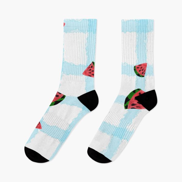 Item preview, Watermelon light blue checkered pattern designed and sold by Kristoffersson.