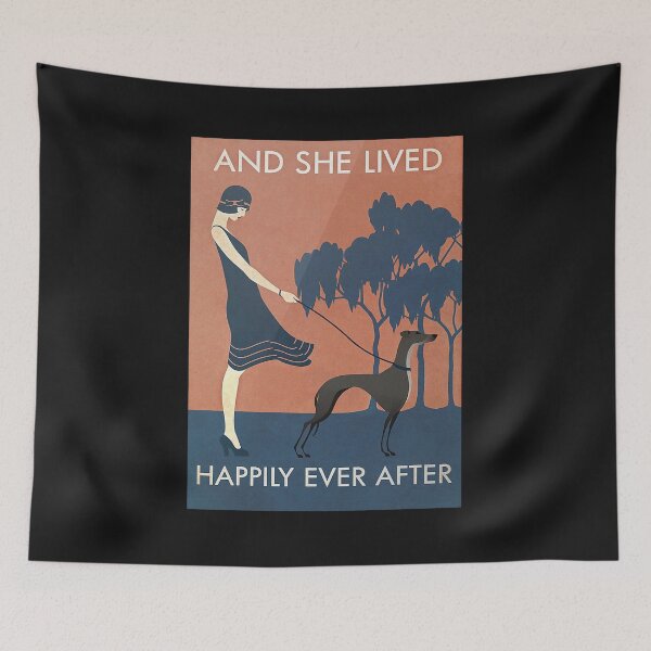 Item preview, And She Lived Happily Ever After Greyhound Dog Lover Poster designed and sold by HubertaNakken.