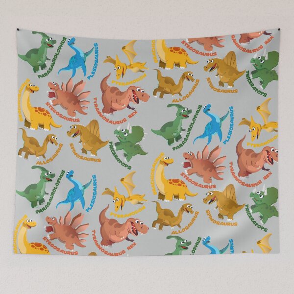 Item preview, Dino seamless pattern cute cartoon hand drawn with Dinosaur names designed and sold by mashmosh.