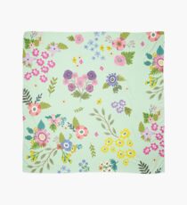 Garden Floral On Mint Green Scarf