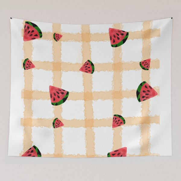 Item preview, Watermelon orange checkered pattern designed and sold by Kristoffersson.