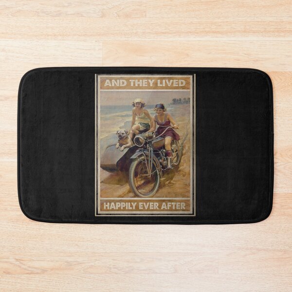 Item preview, Biker Dog And They Lived Happily Ever After Poster designed and sold by HubertaNakken.