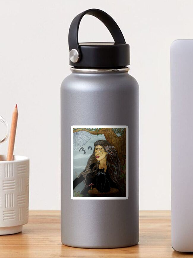 Thumbnail 1 of 3, Sticker, Dark Arts Sorceress - Witch Art designed and sold by CarolOchs.