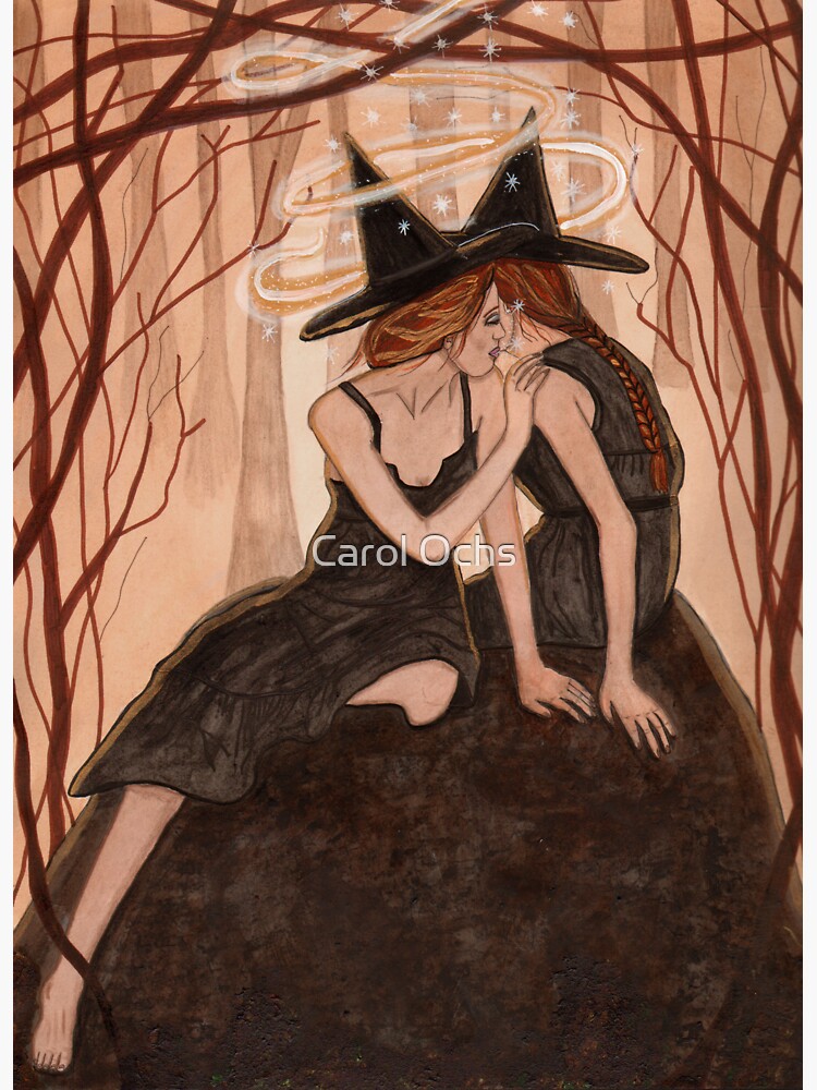 Thumbnail 3 of 3, Sticker, Whispers Only Sisters Understand - Witch Art designed and sold by CarolOchs.