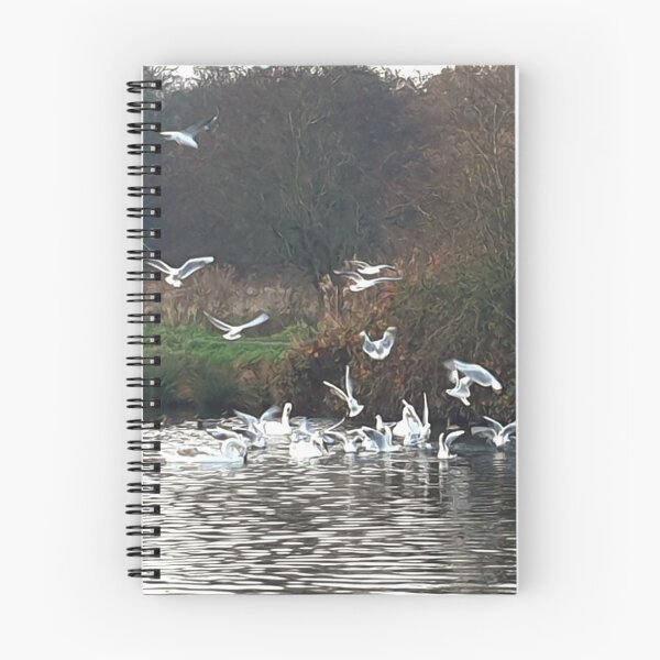 Item preview, Birds in flight on a lake designed and sold by Lucindaslens.