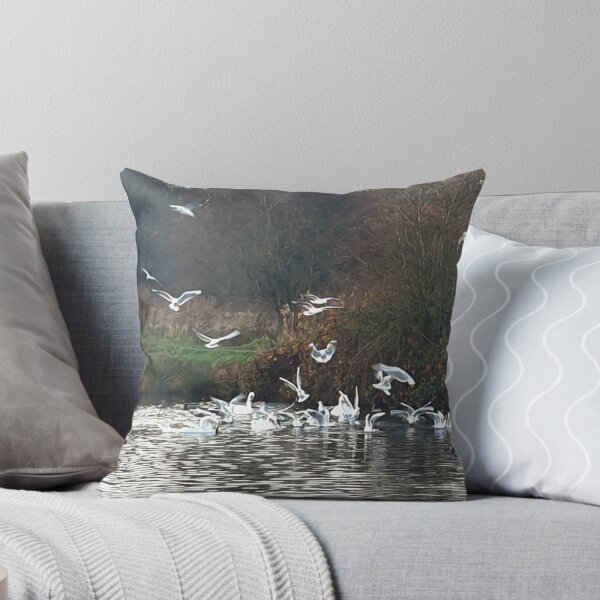 Item preview, Birds in flight on a lake designed and sold by Lucindaslens.