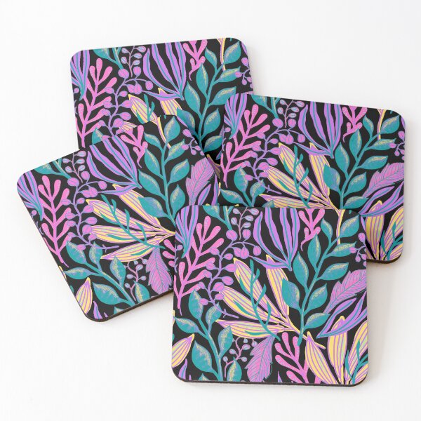 Item preview, nature plant pattern design (black background) designed and sold by riceayoj.