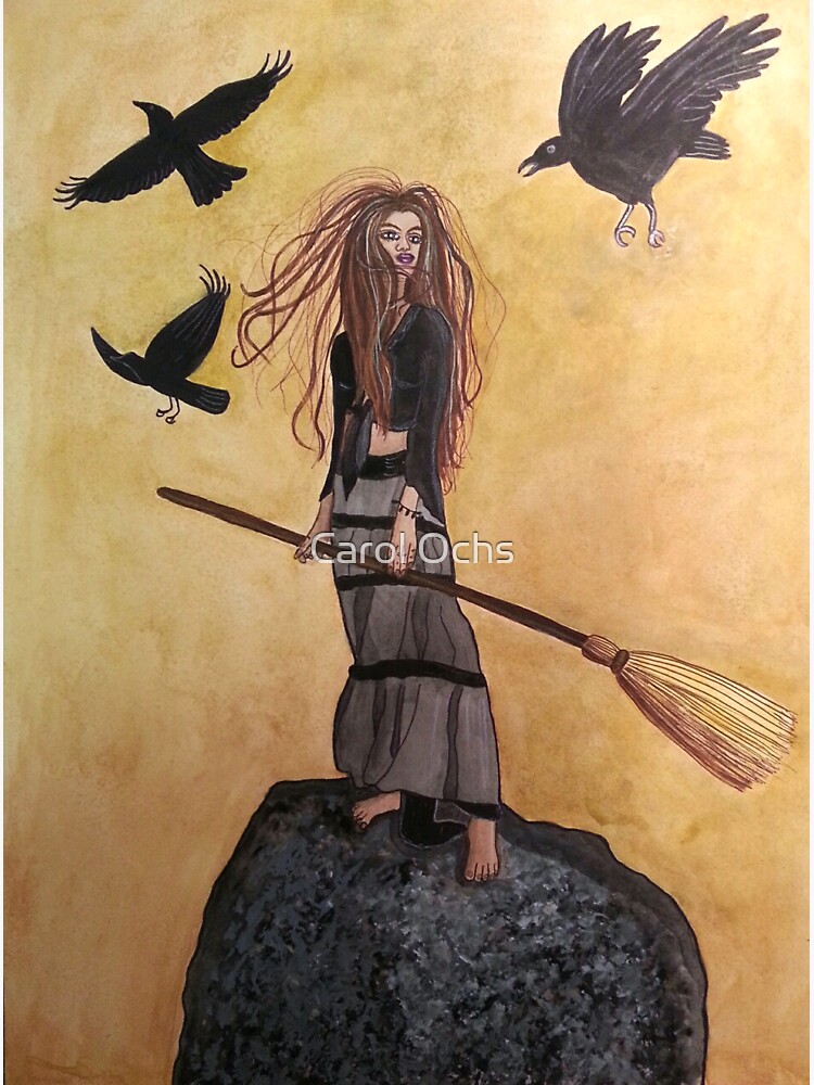 Thumbnail 3 of 3, Sticker, Tonight, I FLY! - Witch Art designed and sold by CarolOchs.