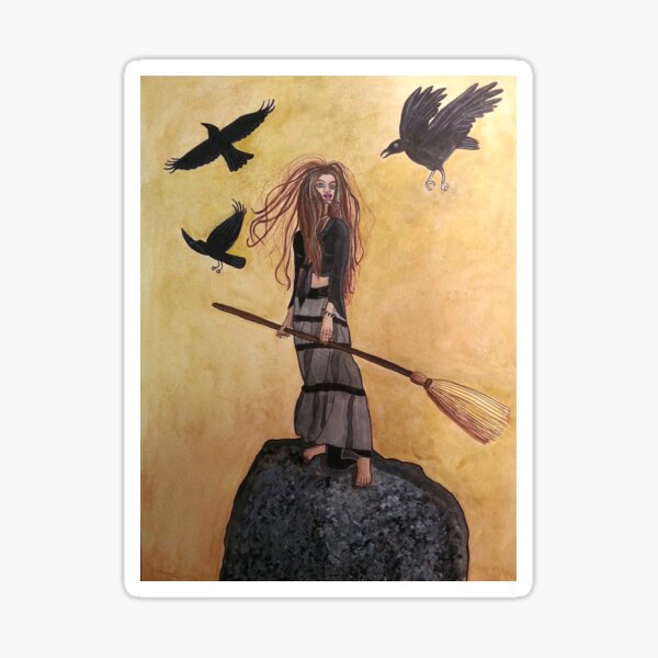 Tonight, I FLY! - Witch Art Sticker