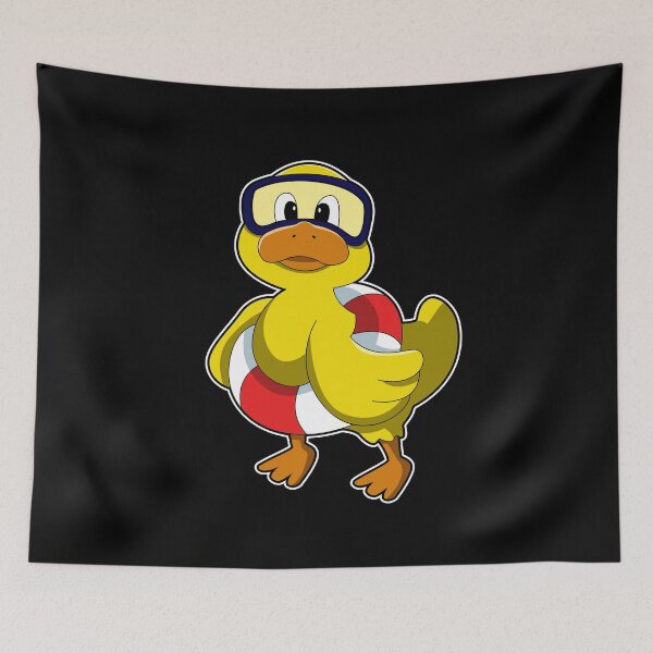 Item preview, Duck at Swimming with Swim ring & Diving goggles designed and sold by Snabdesign84.