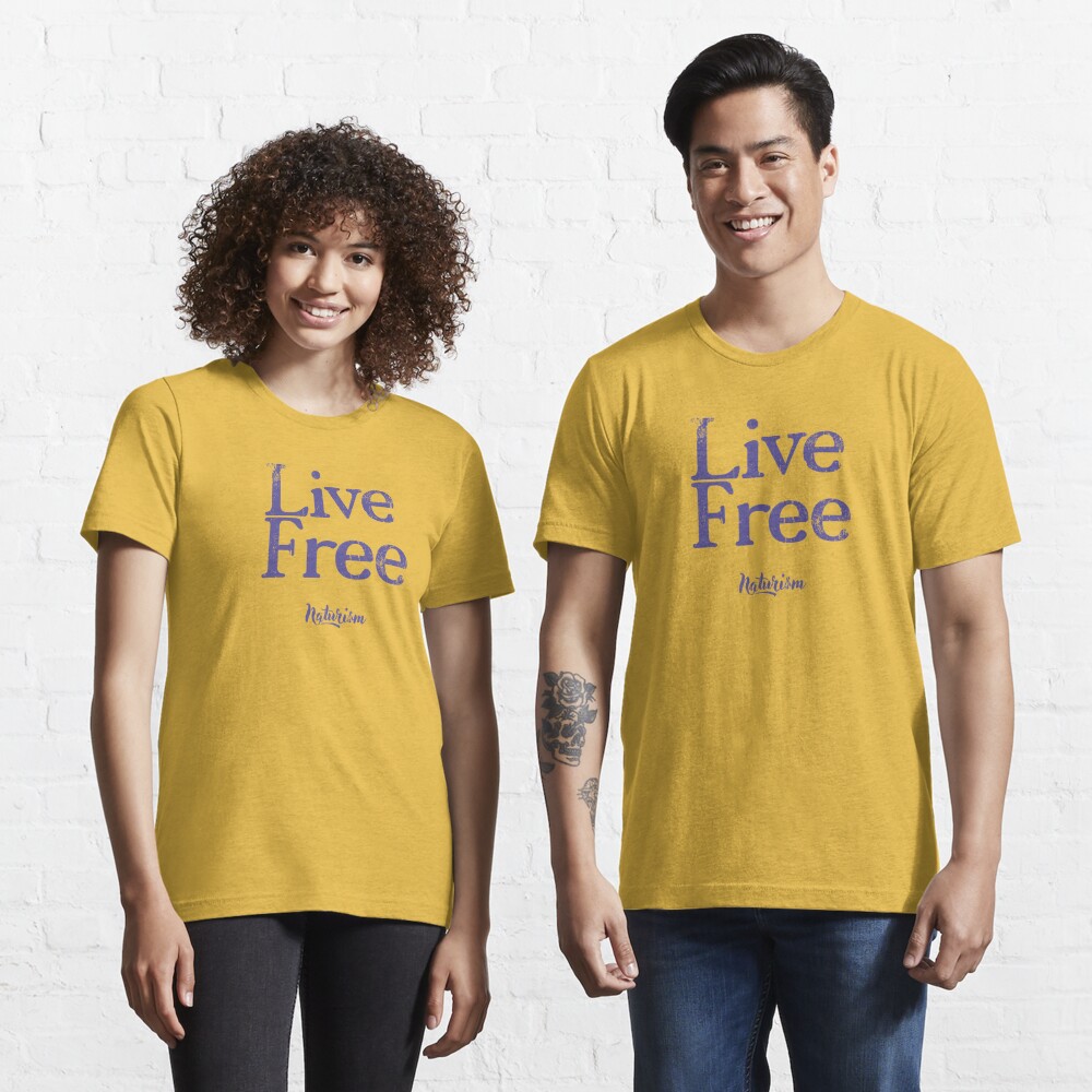 Live Free Naturism Naturist Nudist Lifestyle Slogan Design